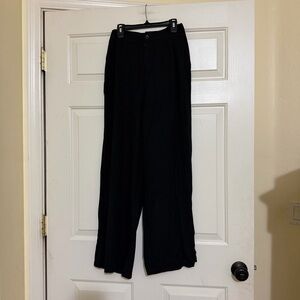 Sound/Style Women’s Solid Black Linen Blend Pants Lightweight Size Small S